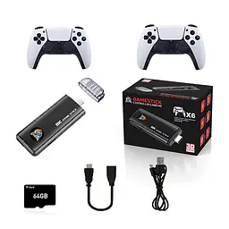 Ігрова консоль чорна Data Frog X6 H133 Game Stick 64GB приставка гейм стік +39800 ігор - мініатюра 2