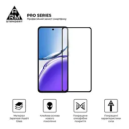 Захисне скло на OPPO Reno12 FS 5G/Reno12 F 4G з олеофобним покриттям, Pro, повне проклеювання, антистатичний і пиловідштовхуючий шар, 9H, самоклеючеся, 2.5D, на весь екран, антистатичний клей, ArmorStandart (ARM81826) - мініатюра 2