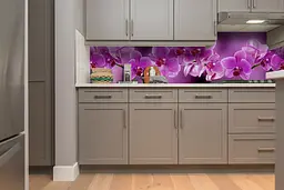 Кухонний фартух Гілка рожевих Орхідей для кухні наклейка ПВХ квіти орхідеї 60х300 см Happy Pocket Z180579 - мініатюра 5