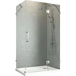 Бічна стінка для кабіни Koer SR SW04-90x200-TR-01 прозоре скло Easy Clean 10 мм, хром KR5390, прозоре, хром