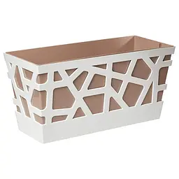 Вазон Idel Flowerbox, 40 см, коричневий з білим (730027)