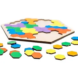Дерев'яна гра-головоломка для дітей PuzzleOk Шестикутник - мініатюра 2