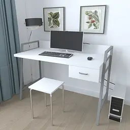 Письмовий стіл Ferrum-decor Комфорт 750x1200x600 Сірий метал ДСП Біле 32 мм (FRD-103450) - мініатюра 2