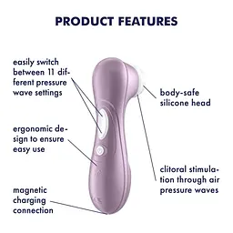Вакуумний кліторальний стимулятор з вібрацією Satisfyer Pro 2 фіолетовий - мініатюра 9