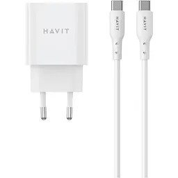 Зарядний пристрій HAVIT ST934 20W USB-C з кабелем USB-C - USB-C (HV-ST934-WH) - мініатюра 3