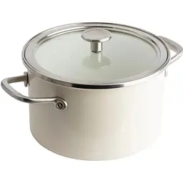 Каструля з кришкою KitchenAid Steel Core 20 см мигдальний крем (CC003266-001)
