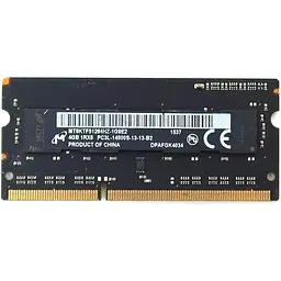 Оперативна пам'ять для ноутбука Micron SO-DIMM DDR3L 4GB 1866MHz PC3L-14900 1Rx8 Б/В