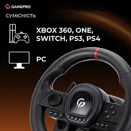 Кермо GamePro (RW038PM) з педалями та коробкою передач PC/XBOX360/XBOXONE/SWITCH/PS3/PS4 (RW038PM) - мініатюра 9