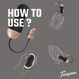Віброяйце Teazers Egg With Remote, 8 см (чорний) - мініатюра 9