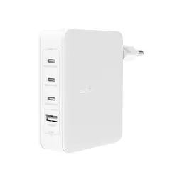 Зарядний пристрій мережевий Belkin 140Вт 3хUSB-С GAN PD PPS, USB-A, білий - мініатюра 7