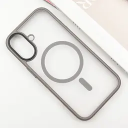 TPU+PC чохол Metal Buttons with MagSafe для Apple iPhone 16 (6.1) Сірий / Grey - мініатюра 2