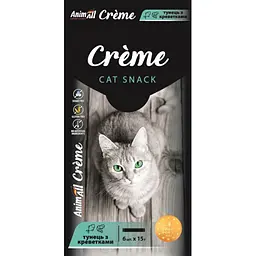 Лакомство для кошек AnimAll Creme со вкусом тунца с креветками 6 шт. х 15 г