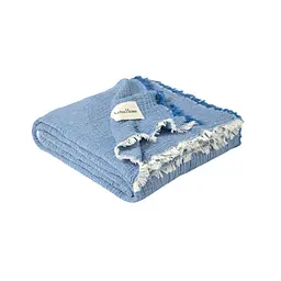 Покривало Lotus Home - Larna muslin blue 200x220 - мініатюра 3