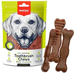 Wanpy Toothbrush Chews Beef ванпи жевательное Ласощі со смаком яловичини для собак 0.1кг Яловичина