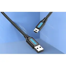 Дата кабель USB 2.0 AM to Mini 5P 0.5m black Vention (COMBD) - мініатюра 2