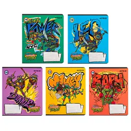 Зошит Kite Ninja Turtles, 18 аркушів, клітинка (NT24-236), в асортименті