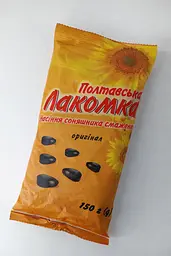 Насіння соняшника смажене Полтавська Лакомка Оригінал 150 г 30 шт упаковка