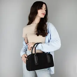 Сумка жіноча замшева Virginia Conti 03972 з ручками чорна - мініатюра 2