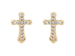 Сережки Xuping Позолота 18K пусети "Хрестики з цирконієм" (173087)