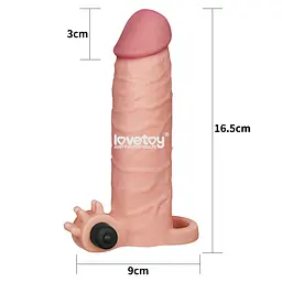 Вібронасадка на член Pleasure X-Tender Vibrating Penis Sleeve Brown #1 LOVETOYS 66-LV1061-11 103675 - мініатюра 5