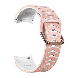Ремінець для Samsung Galaxy Watch 6 40mm 6 44mm - рожево-білий ширина кріплення 20мм силікон Watchbands Scales (W18-3WB39648588) - мініатюра 4