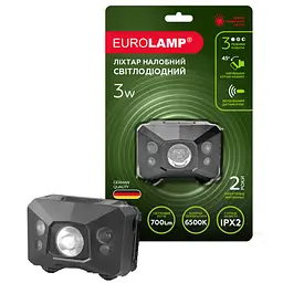 Уцінка. Світлодіодний ліхтарик Eurolamp налобний, 3W, Red Light, 3хААА, 6500K, чорний (HL-3W(black)RL) - мініатюра 1