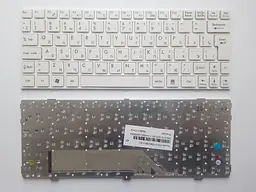Клавіатура для ноутбуків MSI Wind U135, U160 біла з білою рамкою RU/US
