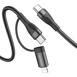 Кабель Borofone BX61 Type-C to Type-C+iP 3A 60W Black - мініатюра 2