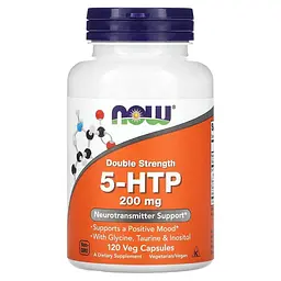Амінокислота NOW 8-HTP 200 mg, 120 вегакапсул