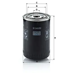 Фільтр масляний Mann W940/69 - мініатюра 2