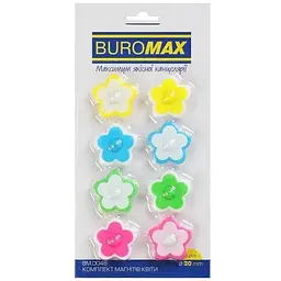 Магніти "Buromax" №BM.0046 FLOWERS 8 штук х 30 мм