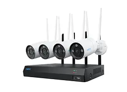 Комплект відеоспостереження з 4 вуличними 8МП WIFI камерами Reolink NVS12-8MB4W (4 вуличні WIFI камери 4 блоки живлення WIFI відеореєстратор з HDD 2TB)