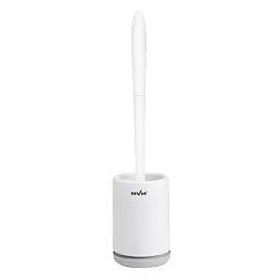 Йоржик для унітазу МВМ My Home підлоговий BP-13, білий з сірим (BP-13 WHITE/GRAY)