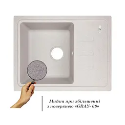 Кухонна мийка Lidz 620x435/200 GRA-09 (LIDZGRA09620435200) - мініатюра 2