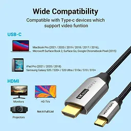 Кабель Vention HDMI-Type-C V 2.0 1.5 м (CRBBG) - мініатюра 9
