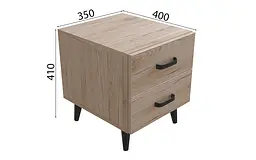 Тумба Віва 2 на конусних ніжках Ferrum-decor 41x35x40 Чорний метал ДСП Дуб Сан-Марино 16 мм (FRD-106814) - мініатюра 4