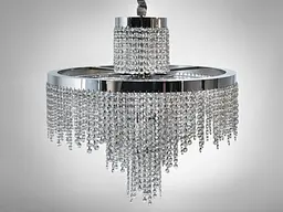 Підвісна кришталева люстра Diasha 376-600CH LED-модель, 125 Вт, діаметр 59 см з ефектним каскадом кристалів - мініатюра 5