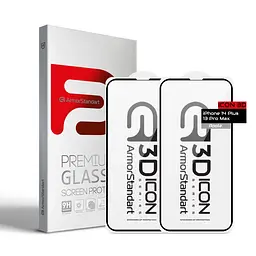 Захисне 3D скло для Apple iPhone 13 Pro Max/14 Plus, Icon 3D, загартоване, 9H, загартоване скло, повне проклеювання, протиударне, глянсове з олеофобним покриттям, на весь екран, сумісне з чохлами, проста установка, ArmorStandart (ARM62762)