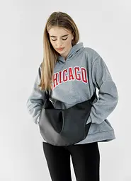 Сумка жіноча Sambag HOBO BAG-GLOVE Чорна 28 х 58 х 4 см (53400001) - мініатюра 8