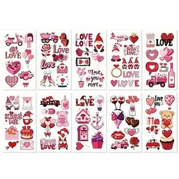 Набір тимчасових тату "Кольорові міні №2" Fresh Tattoo color-tattoo-mini-set-2-30-F30, 30 штук, розмір 9,5 х 9,5 см