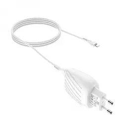 Зарядне мережове HOCO C78A Highway 2USB 2.4A Lightning Білий - мініатюра 5