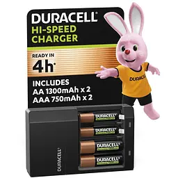 Зарядний пристрій для акумуляторів Duracell CEF14, 4 години, 1 шт. (Includes 2 AA1300mAh & 2 AAA750mAh) (5007497 / 5004990)