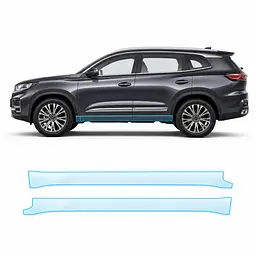 Антигравійна захисна бронеплівка за лекалами для Chery Tiggo 8 I 2018-2020 - нижня зона кузова пороги