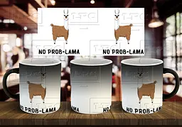 Чашка "NO PROB-LAMA" 330 мл Хамелеон матовий темно-синя всередині