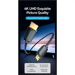 Кабель Vention HDMI-microHDMI 2 м (AGIBH) - мініатюра 5