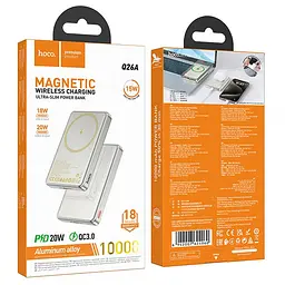 Портативний ЗП Power Bank Hoco Q26A Joy PD20W з БЗП 10000 mAh Titanium gold - мініатюра 4
