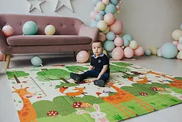 Дитячий двосторонній складний килимок Poppet Весела жирафа та Загадковий ліс, 200x180x1 см (PP009-200) - мініатюра 11