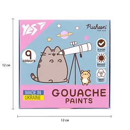 Фарби гуашеві Yes Pusheen 9 кольорів 20 мл (230401) - мініатюра 2