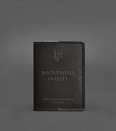 Шкіряна обкладинка для посвідчення офіцера 9.0 темно-коричнева