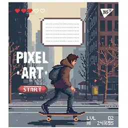 Зошит учнівський "Pixel art" Yes 767212 12 аркушів Різнокольоровий